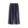 Ropa de Trabajo Estilo Japonés Simple Suministrada por el Cliente Lino Puro Semi-Elástico Cintura Alta Estilo Bosque Literario Cómodo Holgado Casual Pantalones de Lino Pierna Ancha