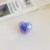 Chen Ming Acrílico Color Sólido Arcoíris Bicolor Lazo Forma de Corazón Cuentas Sueltas Hecho a Mano DIY Cadena para Teléfono Pulsera Accesorios para el Cabello
