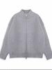 Cárdigan de punto con cremallera, cuello alto, estilo simple, color liso, suéter chaqueta elegante para otoño e invierno 2025, para hombres y mujeres
