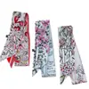 Pañuelo de Seda Twill de Hangzhou Pequeño Largo Nueva Letra Moda Combinable Banda para el Cabello Pañuelo Estilo Occidental Decorativo Combinación Camisa