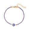 Pulsera cruzada europea y americana de nuevo Ojo del Diablo, cuentas de arroz azul transparente azul, pulsera de aleación, venta directa de fábrica