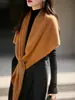 Chal grande 100% lana australiana pura para mujer, suave y cálido para otoño e invierno, se puede usar como capa, tiene un tacto de alta gama, bufanda de doble uso, capa tejida