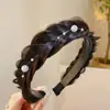 Diadema para Peluca con Perlas, Trenza de Espina de Pescado, Torcido Trenzado Integrado, Pasador Alto de Corona, Accesorio para el Cabello para Mujeres