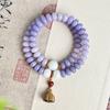 Pulsera Taro Púrpura Degradado Bodhi Natural Cuentas Ábaco Hombres y Mujeres Doble Círculo Cuentas de Loto Cuentas de Rosario Venta al por Mayor