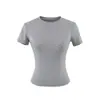 147- Camiseta de Moda Estilo Europeo Cuello Redondo Manga Corta para Mujer 2026 Primavera Verano Nueva Sexy Adelgazante Camiseta Base