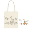Bolsa Infantil Portátil para Compras e Pintura DIY, Material Artesanal para Jardim de Infância, Bolsa de Lona para Pintura e Colorir