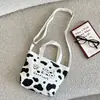 68112 Linda Bolsa de Lona de Vaca con Manchas de Dibujos Animados con Correa de Hombro Ajustable, Bolso de Mano, Bolso Cruzado, Mini Bolso para Viajes Cortos