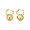 Fever Pendientes de Bola Dorada Mismo Estilo Diseño Nicho Vintage Accesorios Simples para las Orejas Moda Elegante Hebilla para la Oreja de Celebridad de Internet para Mujer