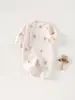Mono acolchado cálido de otoño e invierno para bebé, conjunto de gateo para recién nacido de primavera y otoño, mameluco de mariposa con mangas largas