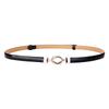 Novo estilo saia decorativa cinto fino couro envernizado feminino moda cintura corrente all-match simples calça cinto feminino ajustável