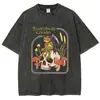 2025 Nuevo Modelo Comercio Exterior Marca Independiente Holgada y Cómoda Retro Y2K Anime Unisex Camiseta Lavada Adulto Camiseta Corta