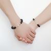 Pulsera de obsidiana natural para mujer y hombre, plata 925, ojos de doble color, regalo Tanabata para pareja, venta al por mayor