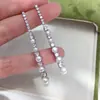 Conjunto de Collar y Pendientes de Perlas de Agua Dulce Naturales Zhuji, Mismo Estilo que el de Lucy, Conjunto de Joyería de Perlas de Alta Gama con Circonitas para Mujer al por Mayor