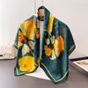 Bufanda Cuadrada Grande de Seda Artificial para Mujer, Primavera y Verano, Delgada, para Viaje, Protector Solar, Chal, 90x90cm, Bufanda, Bufanda Decorativa, Pañuelo para la Cabeza