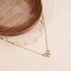 Collar Cruzado de Acero de Titanio Princesa Fugitiva Perla Lazo Collar en Capas Perla Mariposa Cadena para Clavícula Animal