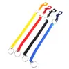 Corda de mola de plástico espessa de alta qualidade, extensível, 2 metros de altura, com chaveiro, corda elástica, corda retrátil de plástico com fivela de gancho, atacado