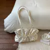 Bolsa de Axila Grande Capacidade Estilo Coreano Transfronteiriça para Mulheres, Bolsa de Ombro, Novo Modelo 2026, Bolsa Plissada, Bolsa de Poá para o Dia a Dia
