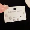 Conjunto de Brincos Três Peças Nova Moda Primavera Versátil de Zircônia em Forma de Gota, Elegante e Luxuoso, Brincos Compactos para o Dia a Dia Atacado