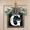Decoración Personalizada para Puerta Principal Transfronteriza de 26 Letras, Cartel para Puerta, Arreglo de Accesorios, Artesanías de Madera, Adornos Colgantes