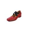 Sapatos de Nariz de Porco Famosos da Internet 2025 Novo Couro Bovino Lavado Tira Cruzada Sapatilhas Salto Baixo Sapatos Mary Jane Couro Genuíno