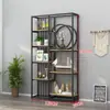 Partición Calada de Hierro Nuevo Estante de Almacenamiento Mampara de Entrada Estantería Gabinete Decorativo de Oficina de Pie Vitrina Multicapa