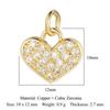 Cerradura de Corazón Llave Cobre Circonita Accesorios para Joyería DIY Patrón Corazón Llave Corazón de Melocotón Collar Pulsera Colgante de Corazón