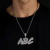 Nuevo Colgante de Letra Personalizado Plata 925 Incrustado con Moissanita Joyería Estilo Ins Versátil Collar Hip-Hop Accesorios de Moda