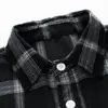 Camisa de manga larga para hombre de estilo limpio y brillante, a cuadros estilo japonés, talla grande, sobrecamisa holgada, moda de alta gama para hombre