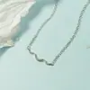 Collar minimalista de ola, estilo coreano, versátil y moderno, cadena de clavícula de moda y única para mujeres, adecuado para estudiantes con un look genial y discreto
