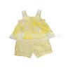Traje de Verano para Niña 2023 Moda Bebé Femenina Estilo Coreano Cómodo Tirantes Pantalones Cortos Lindos Conjunto de Dos Piezas