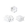 Plata Pura 999 Chapada en Rodio Pez Koi Flor de Loto Flor de Durazno Flor Pequeña Cuentas Espaciadoras Cuerda Trenzada de Cuentas DIY Pulsera de Cristal Accesorios de Plata