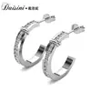 Nuevos Pendientes Geométricos de Medio Círculo 2025 Pendientes Swarovski Pendientes de Cristal Elemento Pendientes Versátiles para Mujer