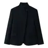 Para Comércio Exterior Transfronteiriço Europeu e Americano Roupas Femininas Aliexpress Mais Vendidas Outono Simples Versátil Gola Alta Blazer Preto