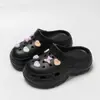 Zapatos Transpirables con Agujeros para Mujer Ropa Exterior 2024 Verano Eva Dung Sense Plataforma Sandalias de Playa Antiolor con Aumento de Altura Chanclas con Agujeros