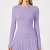 Camiseta de Primavera e Outono para Mulheres Kardashian Gola Redonda Elástica Justa de Manga Longa Camiseta Hot Girl Feminina Secagem Rápida Top Esportivo para Yoga