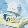 Gafas de natación para niños para niños, gafas de buceo impermeables de alta definición y antivaho, set de gafas de natación y gorro para niños y niñas, gafas para niños