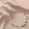Collar de perlas hebilla de lingote de plata cuentas de concha con punta de turquesa accesorios diy conexión de varilla de hebilla de cierre manual hebilla de presión