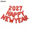Globos de Papel de Aluminio con Letras de Feliz Año Nuevo 2027 al por Mayor 16 pulgadas Globos Decoración de Escena de Fiesta Happynewyear