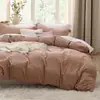 Juego de Funda Nórdica de Tres Piezas Transfronterizo en Color Café con Impresión Digital, Ropa de Cama y Textiles para el Hogar de Comercio Exterior de Amazon