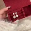 Pendientes Vintage Estilo Francés Microincrustados con Circonita y Perla Swarovski para Mujer, Sencillos y Elegantes, Suaves y Versátiles, con un Aspecto Rico y Lujoso