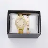 Popular Reloj de Mujer Cornucopia Moda Casual Números Romanos Cuarzo Set Pulsera Completa de Diamantes Reloj de Muñeca de Moda