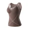Ropa Exterior Nueva de Otoño e Invierno Engrosada con Calefacción y Moldeado Abdominal con Almohadilla en el Pecho Camiseta Interior Antibacteriana 7A Chaleco Térmico para Mujer
