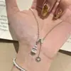 Colar Popular de Moeda de Cobre Escovado do Xiaohongshu para Mulheres, Novo Estilo, Luxo Leve, Sensação de Alta Qualidade, Moda de Nicho, Corrente de Clavícula Versátil