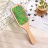 Pente de Meridianos Capilares Especial para Massagem Feminina Transfronteiriço para Uso Doméstico, Pente de Madeira Fofo e Portátil, Pente Natural com Almofada de Ar para Alisar os Cabelos