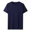 Camiseta de manga corta de 180 g para hombre y mujer, nuevo estilo primavera-verano, casual y versátil, color liso