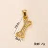 Colgante Individual Europeo y Americano Más Vendido Fundido Llave Hueso Acero Inoxidable Colgante Encanto Chapado en Oro de 18K Plátano Joyería Colgante
