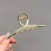 Pinza de Pelo de Clip de Tiburón de Diamantes Completos de Alta Gama para Primavera y Verano de Mujer Pinza Grande Pinza para el Pelo Elegante Tocado