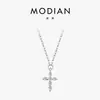 Collar con Colgante de Cruz de Plata de Ley S925 con Moissanita Color D para Mujer, Cadena para Clavícula de Personalidad Hip Hop Estilo Europeo y Americano