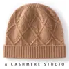 Nuevo gorro de cachemira para otoño e invierno, gorro tejido jacquard de rombos tridimensionales, gorro a prueba de frío y cálido, gorro casual versátil unisex