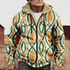 Chaqueta de Algodón Gruesa con Forro de Polar Estilo Étnico Camuflaje Transfronterizo 2025 con Cremallera y Bolsillos de Parche para Abrigo